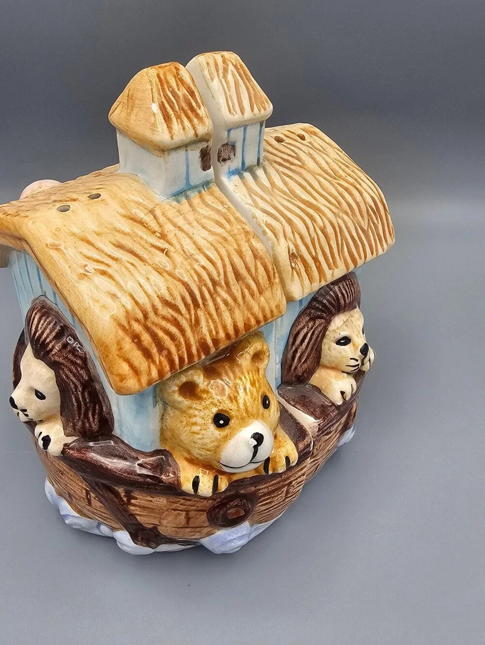 Vintage Ceramic Noah's Ark Salt and Pepper Shakers